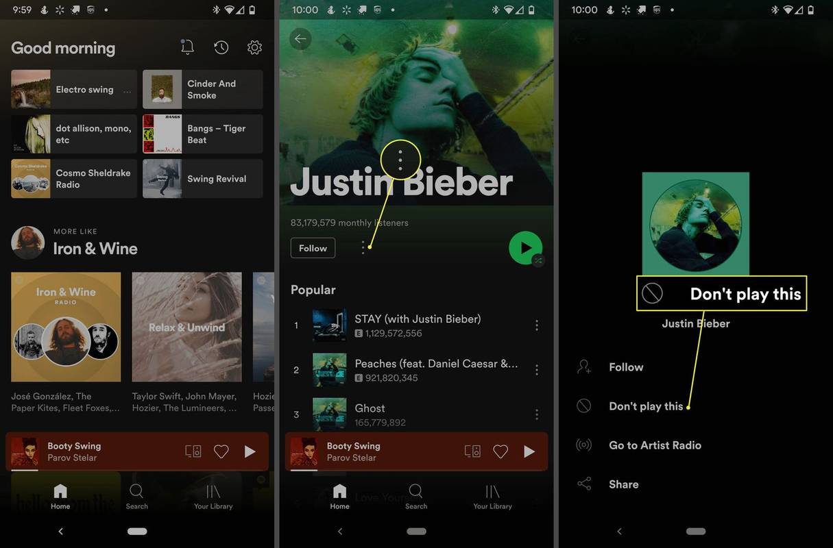 Как да блокирате изпълнител в Spotify