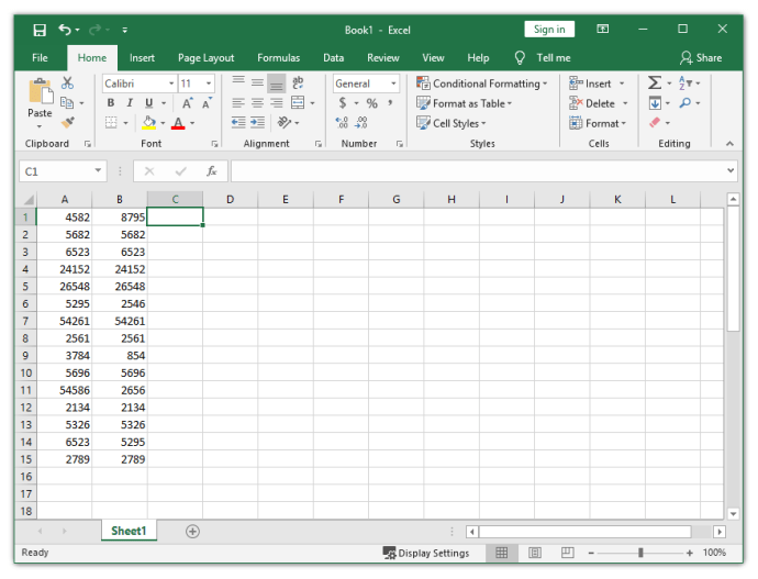 Kuinka selvittää, sisältävätkö kaksi Excel-solua saman arvon