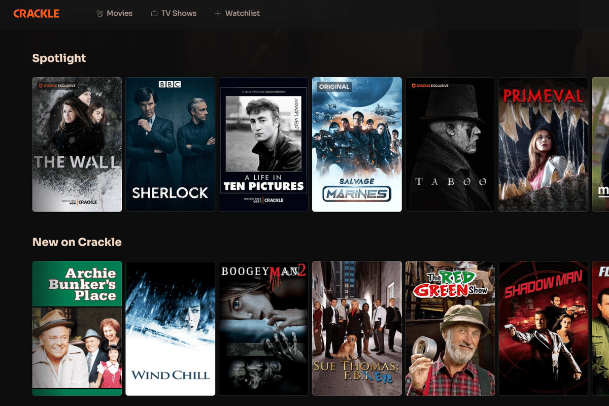 Crackle: guarda film e TV online gratuiti