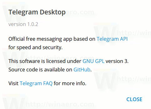 يحتوي Telegram 1.0.2 على قائمة جهات اتصال تعتمد على الرمز