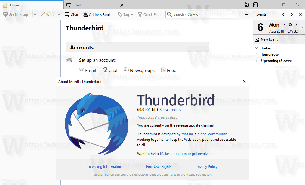 Thunderbird 60 Dirilis