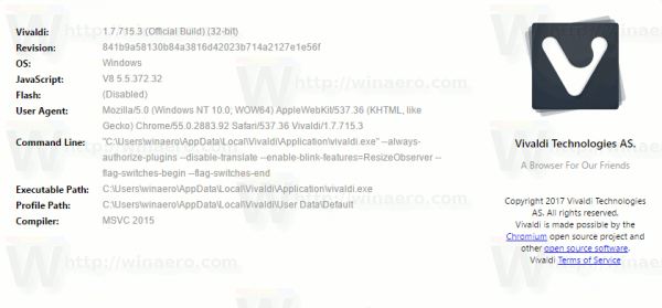 Come nascondere i pulsanti di estensione in Vivaldi 1.7