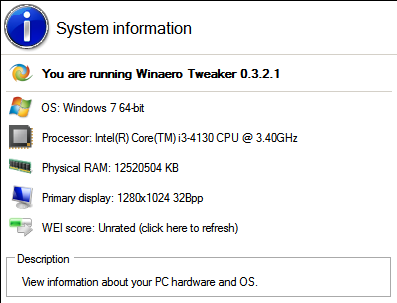 Lanzamiento de Winaero Tweaker 0.3.2.1