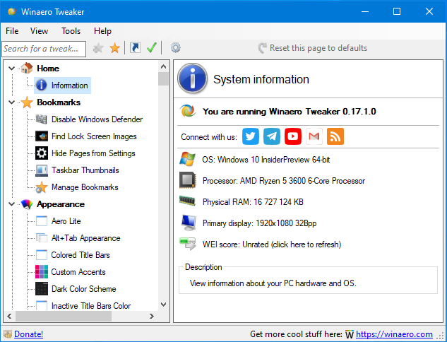 Winaero Tweaker 0.17.1 è qui con 2 correzioni e 1 nuova funzionalità