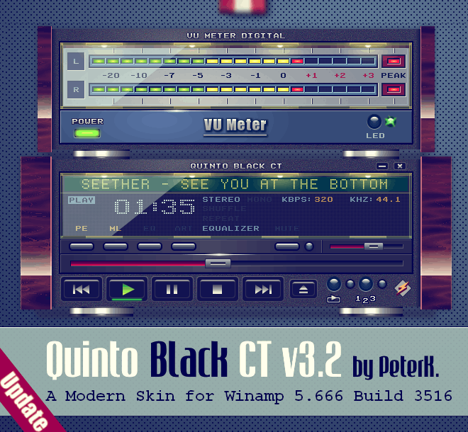 Quinto Black CT v3.2 pour Winamp est sorti avec des tonnes de changements