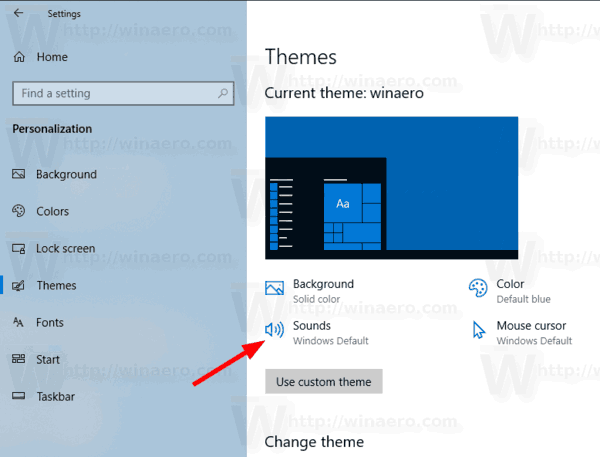 Променете новия звук за известяване на поща в Windows 10