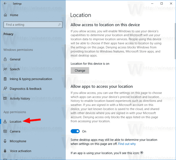 Задайте или променете местоположението по подразбиране в Windows 10