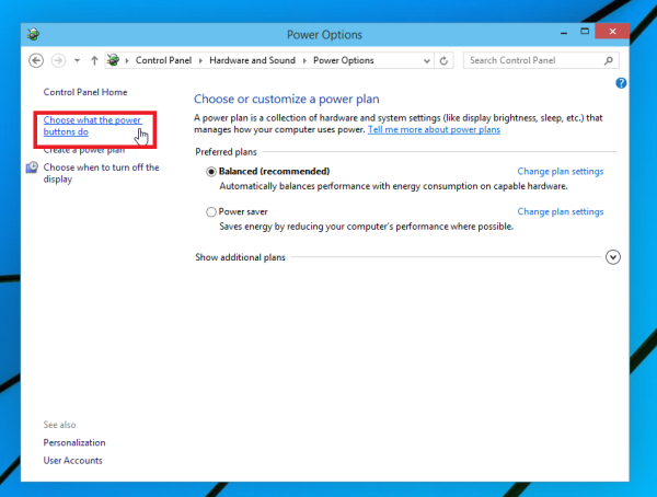 เพิ่มไฮเบอร์เนตในเมนูเริ่มใน Windows 10