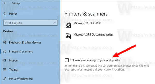 Itakda ang Default Printer sa Windows 10