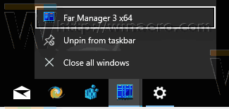 Contextmenu openen voor apps in de taakbalk in Windows 10