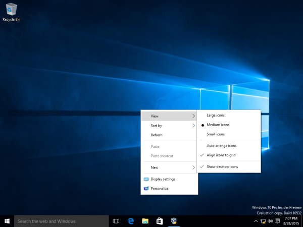 Novità di Windows 10 build 10532