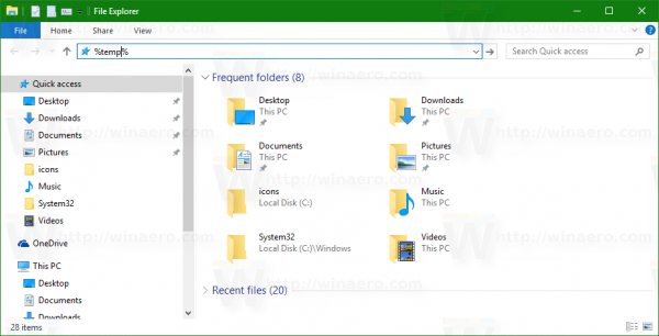 V systému Windows 10 automaticky vyčistěte dočasný adresář