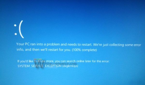 Behebung von Windows 10 0x0000003B System_Service_Exception