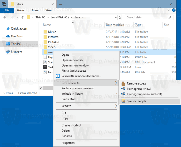 Kuidas jagada faili või kausta Windows 10-s