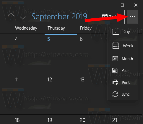 Specificeer Werkweekdagen in Windows 10 Agenda