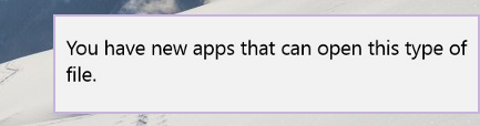 Comment désactiver la notification 'Vous avez de nouvelles applications pouvant ouvrir ce type de fichier' dans Windows 10
