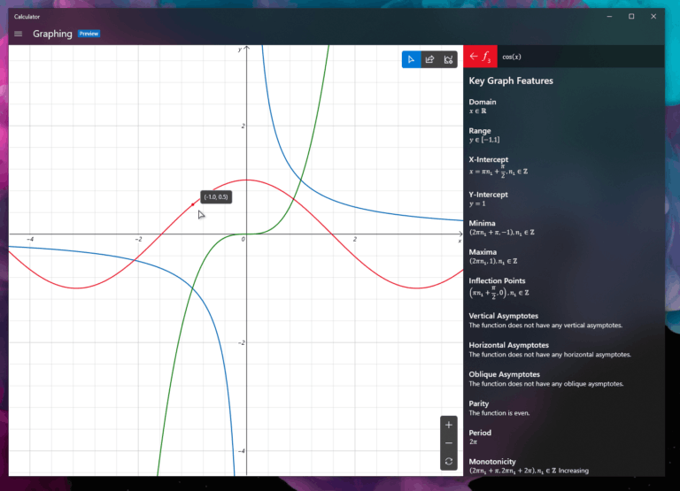 Windows Hesap Makinesi grafik modu artık genel kullanıma sunulmuştur