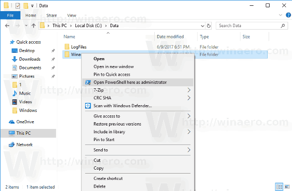 Hinzufügen von PowerShell als Administrator-Kontextmenü in Windows 10