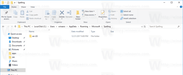 Lisää tai poista sanoja Windows 10: n oikoluvun sanastossa