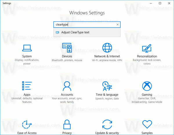 Ändra ClearType-teckensnittsinställningar i Windows 10