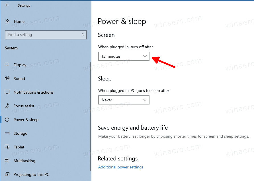 Promijenite stanje mirovanja računala u sustavu Windows 10