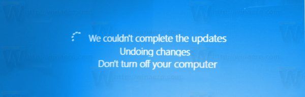 Corregir error No pudimos completar esta actualización en Windows 10