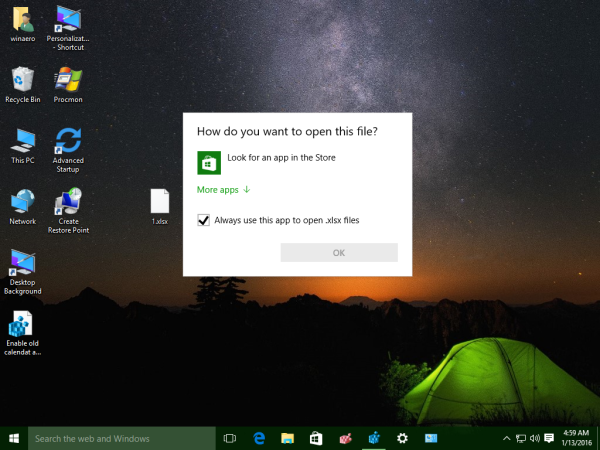 Deaktiver Se etter en app i butikken i Windows 10 og Windows 8