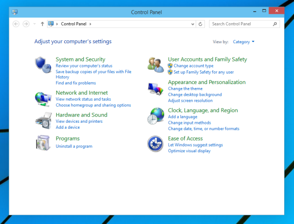 Lahat ng mga paraan upang buksan ang Control Panel sa Windows 10
