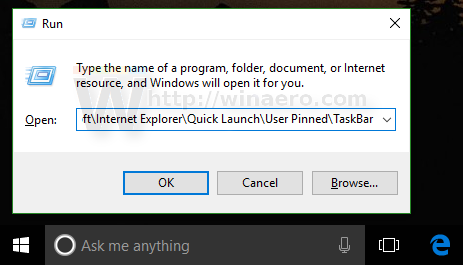 Een back-up maken van en op de taakbalk vastgezette apps herstellen in Windows 10