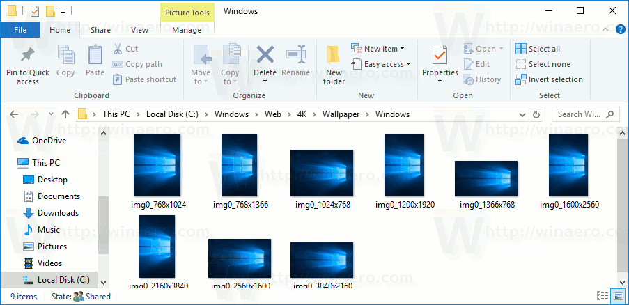 Mga setting ng View ng Folder ng Backup sa Windows 10