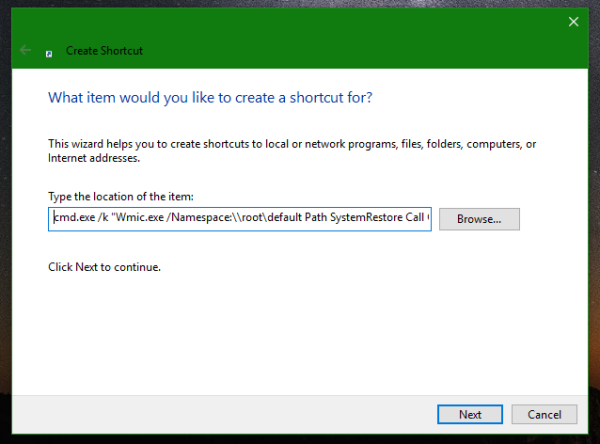 Skapa en återställningspunkt i Windows 10 med ett klick