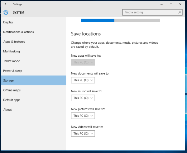 Windows 10에서 OneDrive를 기본 저장 위치로 사용하지 않도록 설정하는 방법