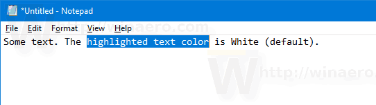 Modifier la couleur du texte en surbrillance dans Windows 10