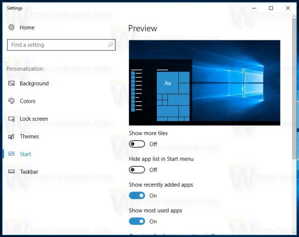 Gebruikersmappen toevoegen aan het menu Start in Windows 10