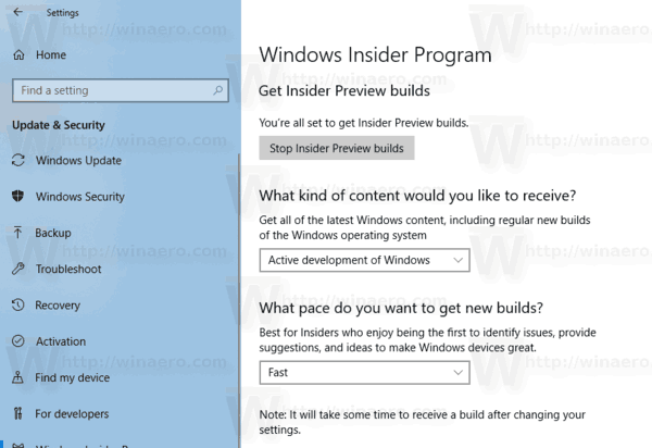 Jak zastavit přijímání sestavení náhledu zasvěcených osob v systému Windows 10