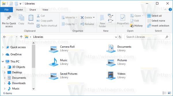 Eliminar carpeta de la biblioteca en Windows 10