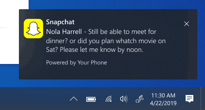 Activar o desactivar las notificaciones de su teléfono para Android en Windows 10