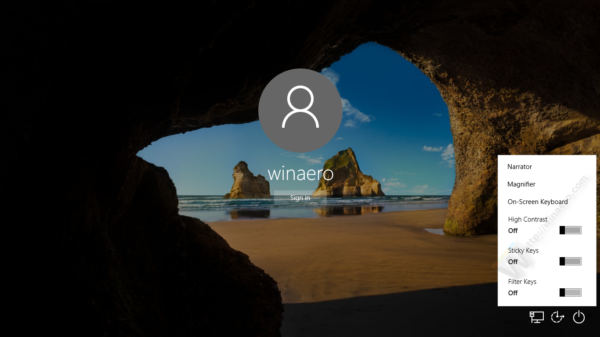 Покрените било коју апликацију са дугмета „Једноставан приступ“ на екрану за пријављивање за Виндовс 10