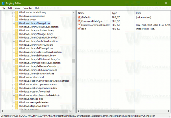 Lägg till ändringsikon till bibliotekets snabbmeny i Windows 10