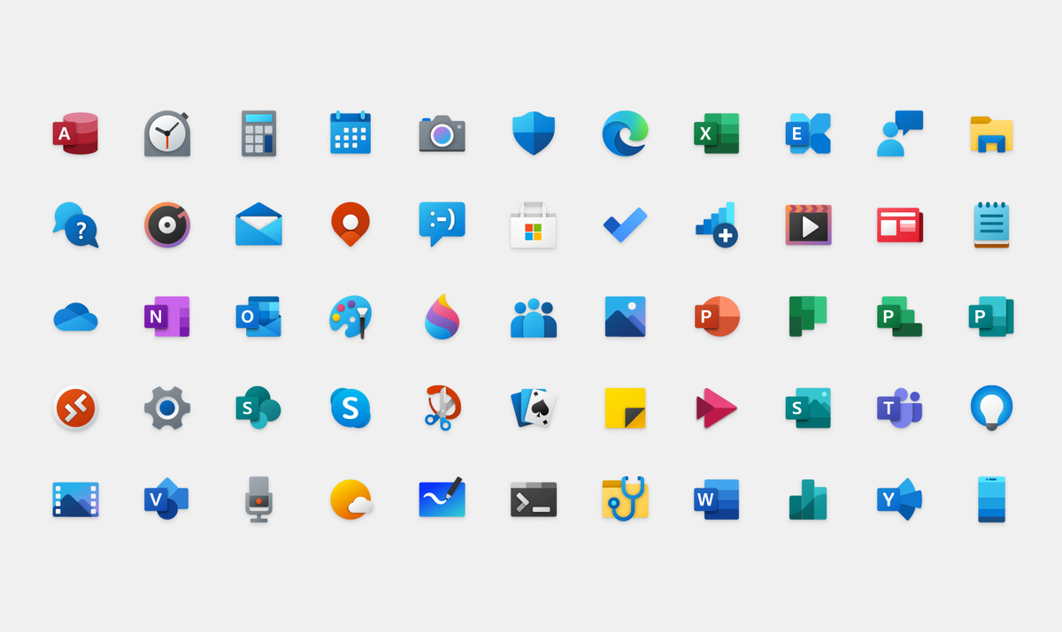 Biểu tượng Windows 10 đầy màu sắc Tiếp cận những người không dùng nội bộ