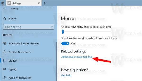 Aktiver Mouse ClickLock i Windows 10