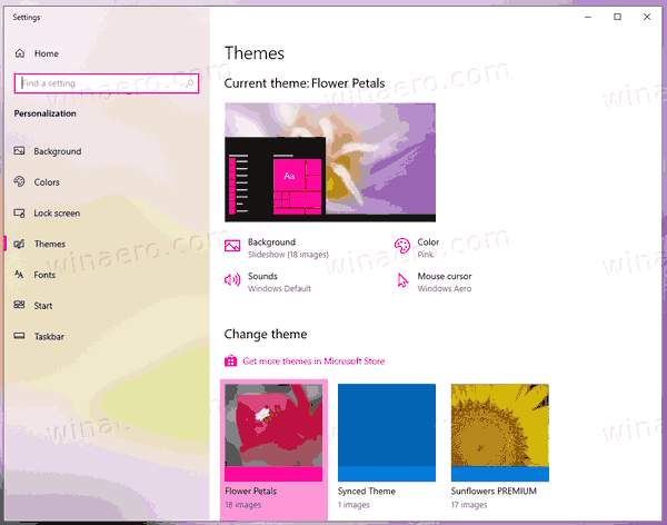 Ve Windows 10 odeberte všechny nainstalované motivy najednou