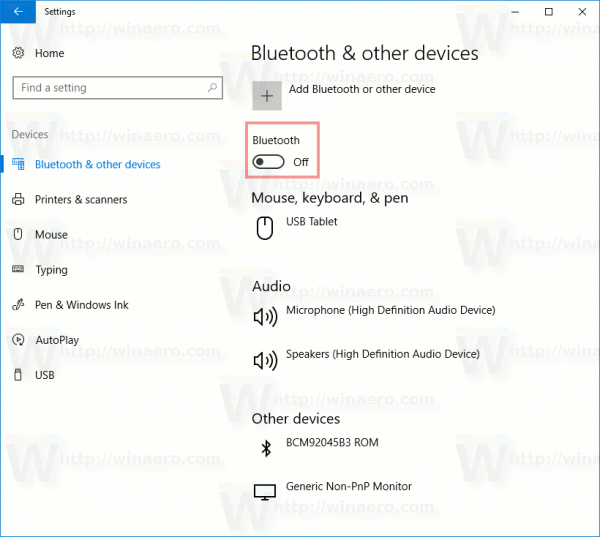 Paano hindi paganahin ang Bluetooth sa Windows 10