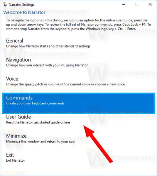 Windows 10에서 내레이터 홈을 작업 표시 줄 또는 시스템 트레이로 최소화