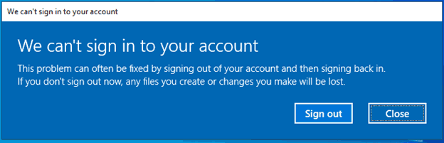 Ayusin na Hindi kami makapag-sign in sa iyong account sa Windows 10 Build 20226