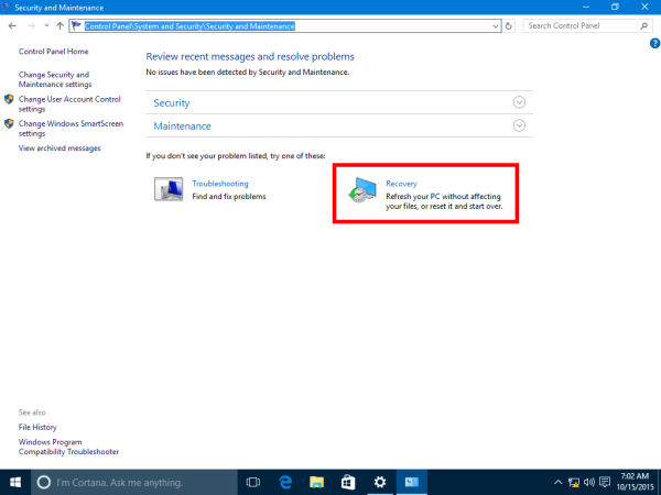 Cara membuat drive USB pemulihan untuk Windows 10