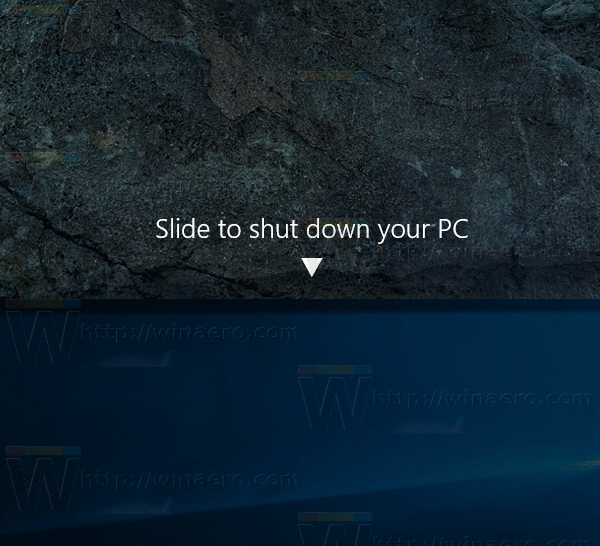 Opret Slide to Shutdown Genvej i Windows 10