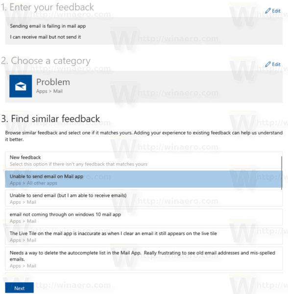 Feedback Hub modtager Find lignende feedbackmulighed