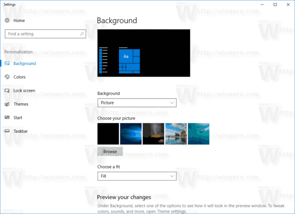 Ryd baggrundshistorik i Windows 10