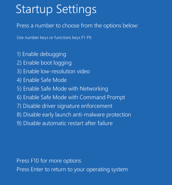 เปิดตัวเลือกการเริ่มต้นขั้นสูงโดยอัตโนมัติใน Windows 10